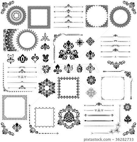 Square Round Vector Vintage Set of Vector Horizontal, Square and Round - Stock Illustration ...