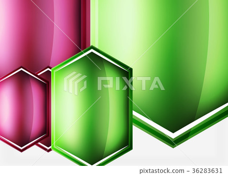 Glossy glass shapes abstract background Glossy glass shapes abstract background 36283631