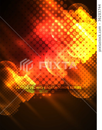 Shiny neon glowing circles, dot particles Shiny neon glowing circles, dot particles 36283744