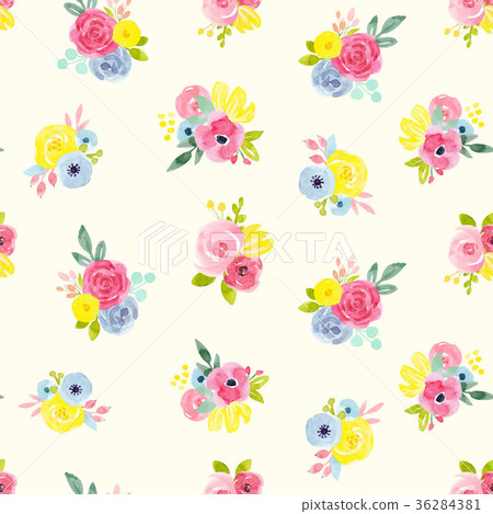Watercolor abstract floral vector pattern Watercolor abstract floral vector pattern 36284381