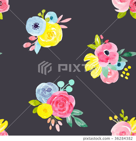 Watercolor abstract floral vector pattern 36284382