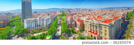 Panorama on Barcelona from Columbus monument. Panorama on Barcelona from Columbus monument. 36285074