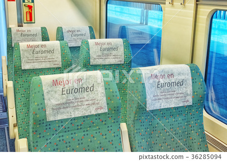 Interior of modern hi-speed passenger train Interior of modern hi-speed passenger train 36285094