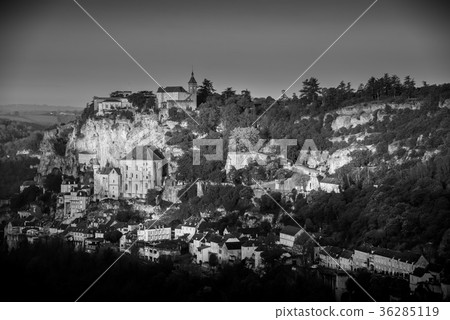 Rocamadour village france at sunrise Rocamadour village france at sunrise 36285119