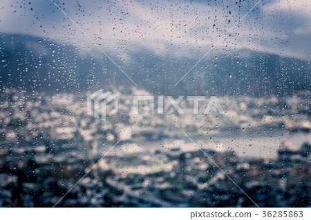 View of the Bergen town through wet window View of the Bergen town through wet window 36285863