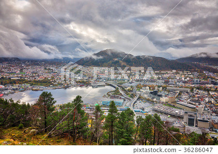 Bergen town on a cloudy day Bergen town on a cloudy day 36286047