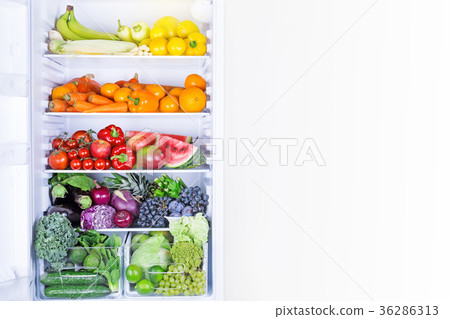 Colorful vibrant fresh vegetables ib refrigerator Colorful vibrant fresh vegetables ib refrigerator 36286313