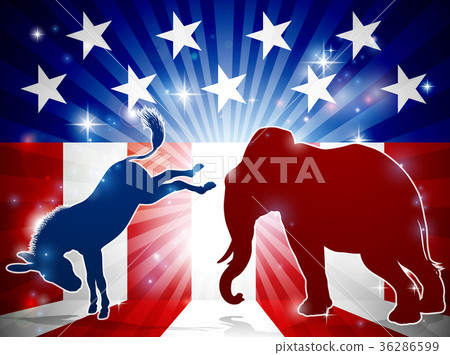 Silhouette Elephant Fighting Donkey Silhouette Elephant Fighting Donkey 36286599
