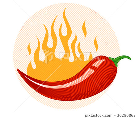 chili peppers in fire. 36286862