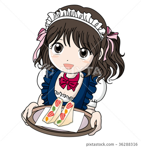 Maid cafe, girl and sandwich 36288316