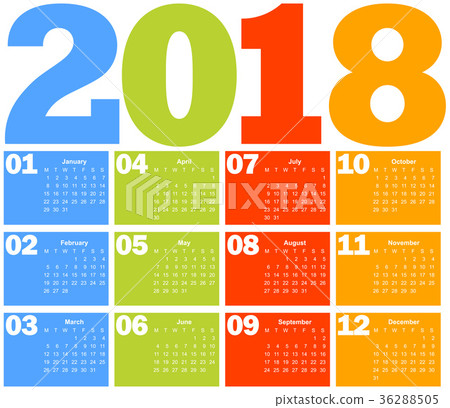 Calendar for 2018 year Calendar for 2018 year 36288505