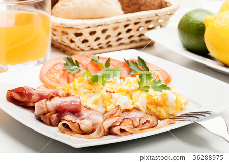 Scrambled eggs with bacon Scrambled eggs with bacon 36288975
