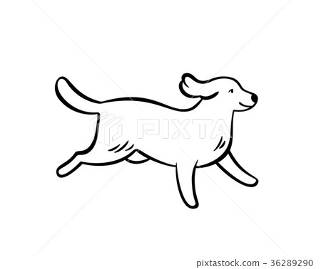 Vector running dog. 36289290
