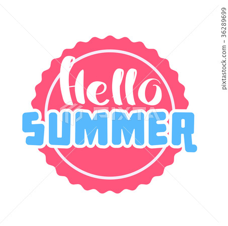 Hello Summer on color circle. Hello Summer on color circle. 36289699