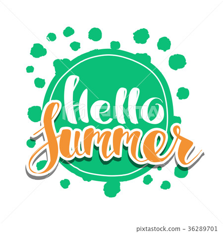 Hello Summer on color circle. 36289701