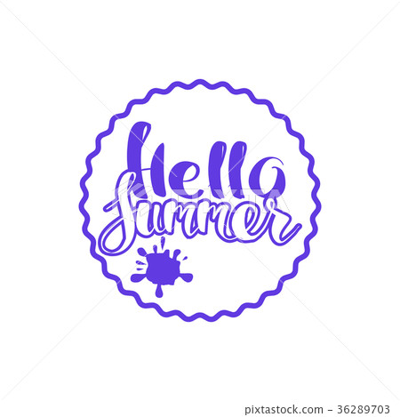 Hello Summer on color circle. Hello Summer on color circle. 36289703
