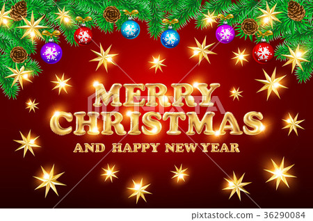 Merry christmas and Happy New Year gold star Merry christmas and Happy New Year gold star 36290084