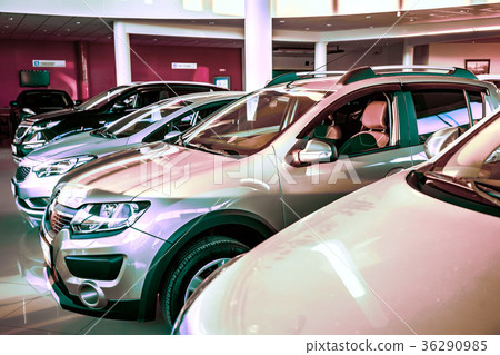 New cars at dealer showroom 36290985