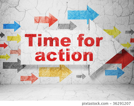 Time concept: arrow with Time for Action on grunge Time concept: arrow with Time for Action on grunge 36291207