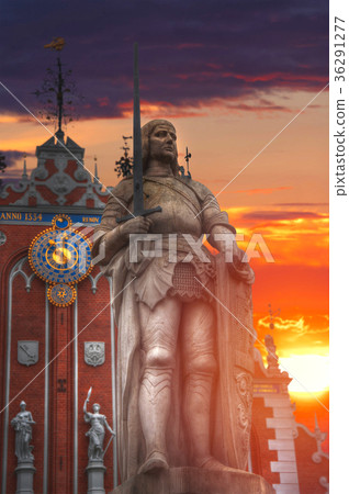 old houses on Riga street. Latvia 36291277