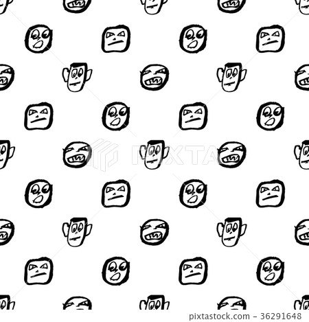 Doodles faces pattern Doodles faces pattern 36291648