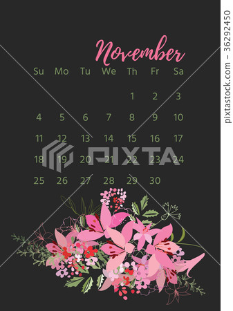 Vintage floral calendar 2018 Vintage floral calendar 2018 36292450