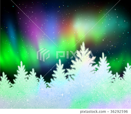 Christmas background with northern lights Christmas background with northern lights 36292596