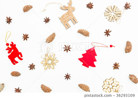 Christmas still life with decoration, snowflakes Christmas still life with decoration, snowflakes 36293109