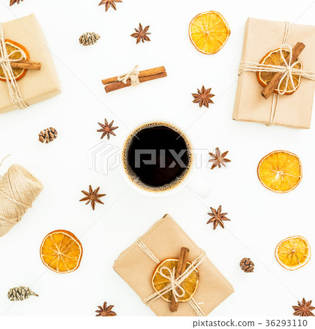 Christmas or New Year still life with gift box Christmas or New Year still life with gift box 36293110