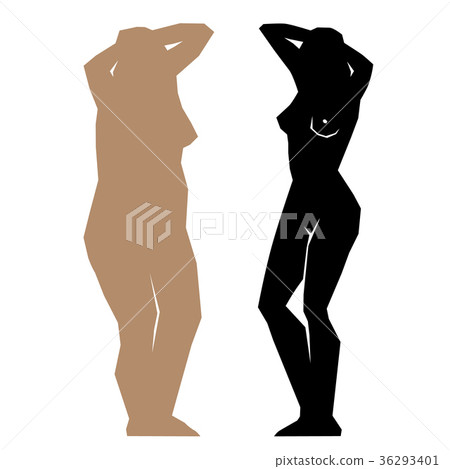 Silhouette Fat and slim girls. 36293401