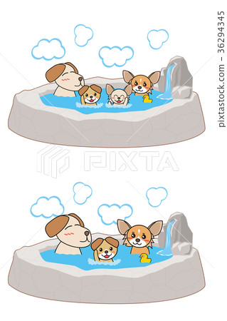 狗家庭的溫泉a_岩浴_瀑布(圖案) 狗家庭的溫泉a_岩浴_瀑布(圖案) 36294345