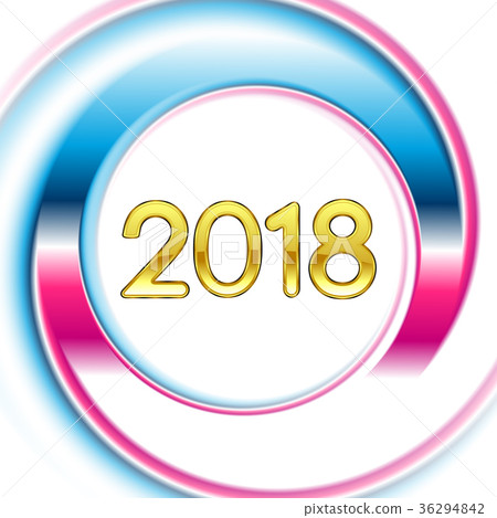 Blue pink ring New Year 2018 background 36294842