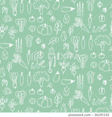 Pattern With Hand Drawn Doodle Vegetables. Pattern With Hand Drawn Doodle Vegetables. 36295193