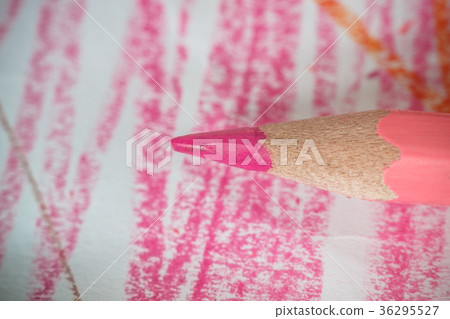 Close up of color pencil pile pencil nibs Close up of color pencil pile pencil nibs 36295527