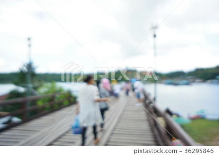 Mon Bridge in Sunclubri, Kanchanaburi Province, Thailand Mon Bridge in Sunclubri, Kanchanaburi Province, Thailand 36295846