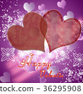 Illustration of hearts on a red background 36295908