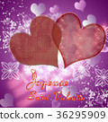 Illustration of hearts on a red background 36295909