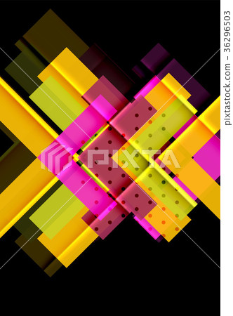 Colorful triangles and arrows on dark background 36296503