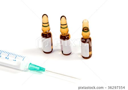 Medicine in vials ready for vaccine injection Medicine in vials ready for vaccine injection 36297354