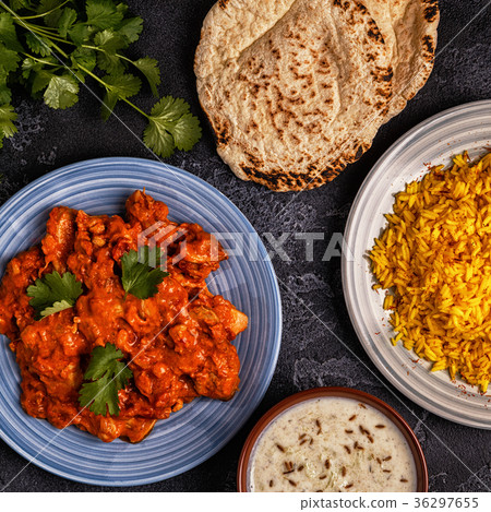 Traditional Indian curry with chicken. Traditional Indian curry with chicken. 36297655
