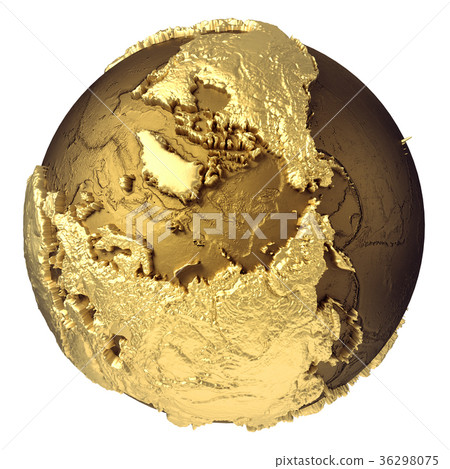 Gold Globe North Pole. Gold Globe North Pole. 36298075