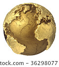 Gold Globe Atlantic Ocean. 36298077
