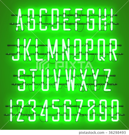 Glowing Green Neon Casual Script Font 36298493