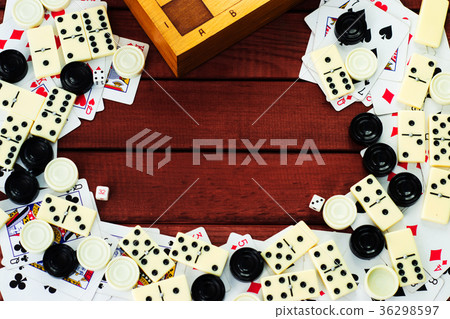 Various board games chess board, playing cards Various board games chess board, playing cards 36298597