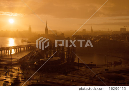 Stockholm golden sunset 36299433