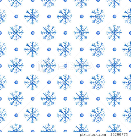 Seamless pattern with blue snowflakes - Stock Illustration [36299775 ...
