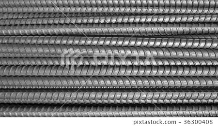 Close up stack of steel bar 36300408
