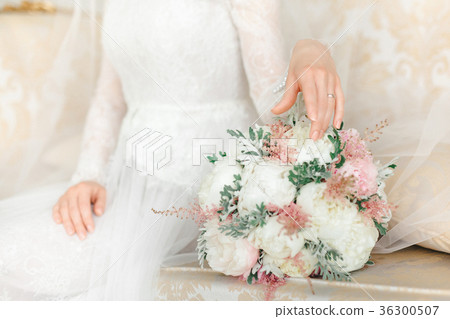 White pink bridal bouquet. morning bride White pink bridal bouquet. morning bride 36300507