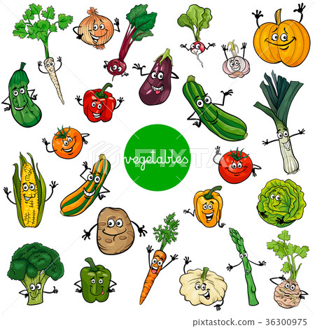 cartoon vegetables characters collection 36300975