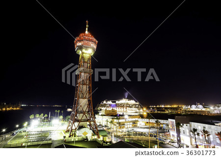 博多港口標誌博多港口塔夜視圖 36301773